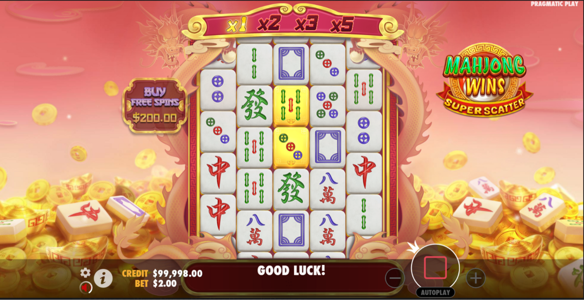 Base game of Free spins in Mahjong Wins Super Scatter by Pragmatic Play