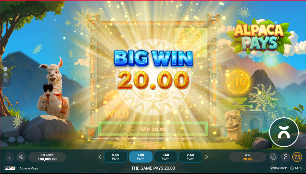 Big win in Alpaca Pays by PopOK Gaming