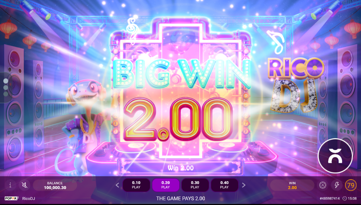 Big win in Rico DJ by PopOK Gaming