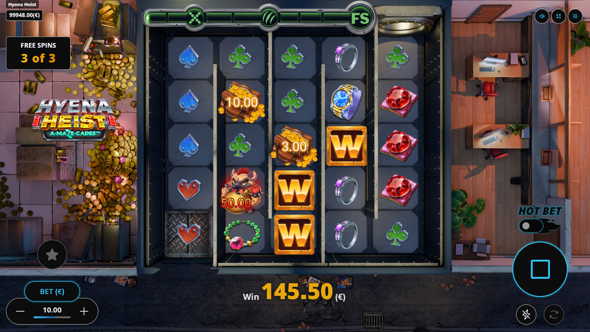 Free Spins in Hyena Heist by Gaming Corps