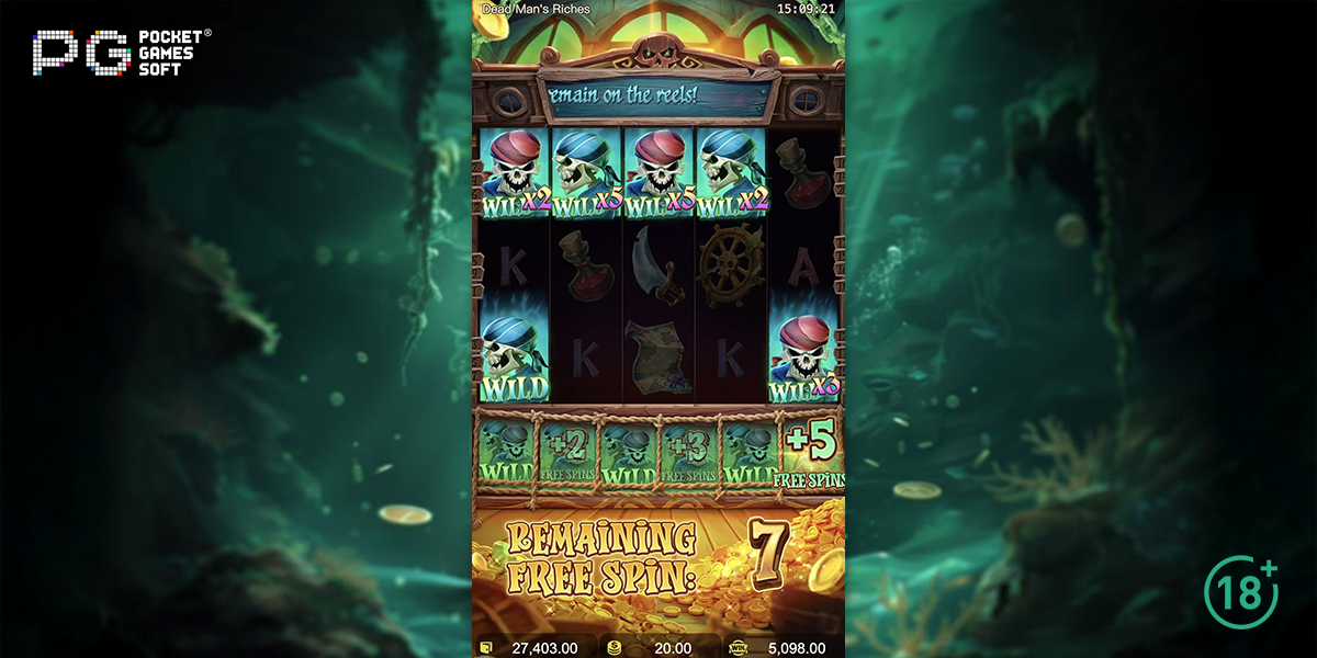 Free spins in Dead Man’s Riches by PG Soft