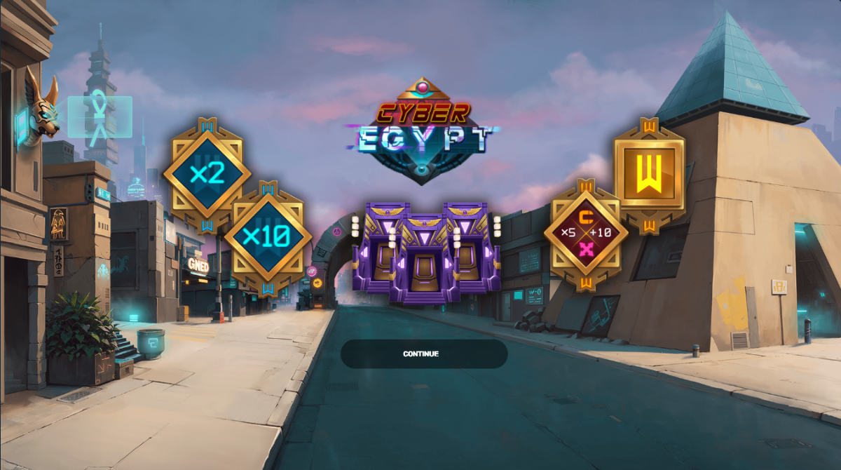 Splash screen of Cyber Egypt by Just Slots