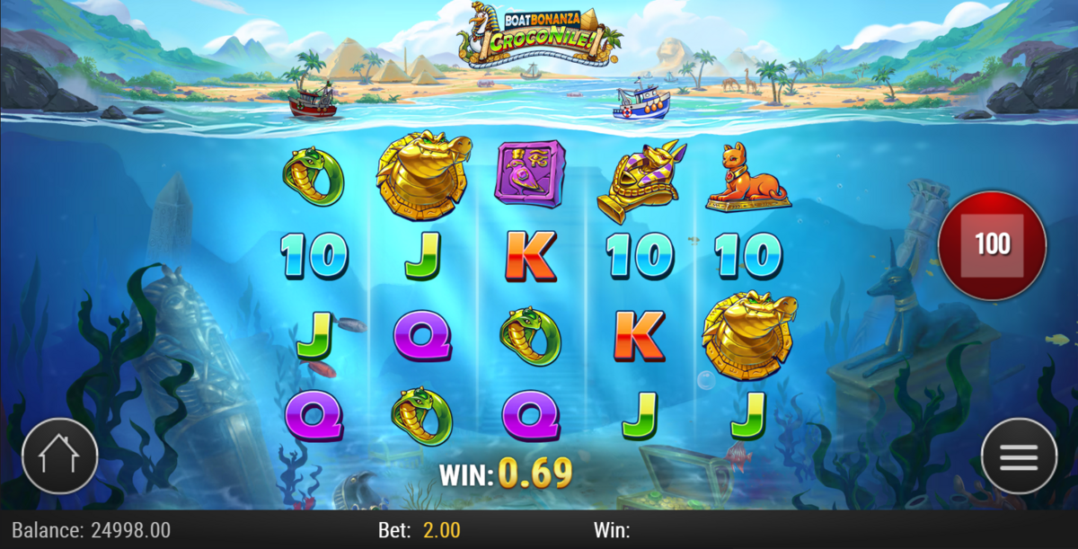 base game of Boat Bonanza CrocoNile! by Play'n GO