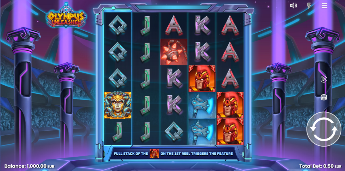 base game of Olympus Unleashed by Push Gaming