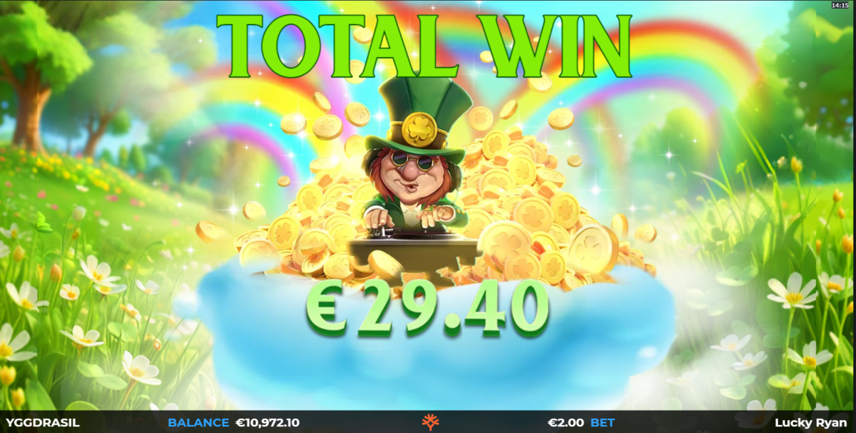 total win in Lucky Ryan GigaBlox by Yggdrasil