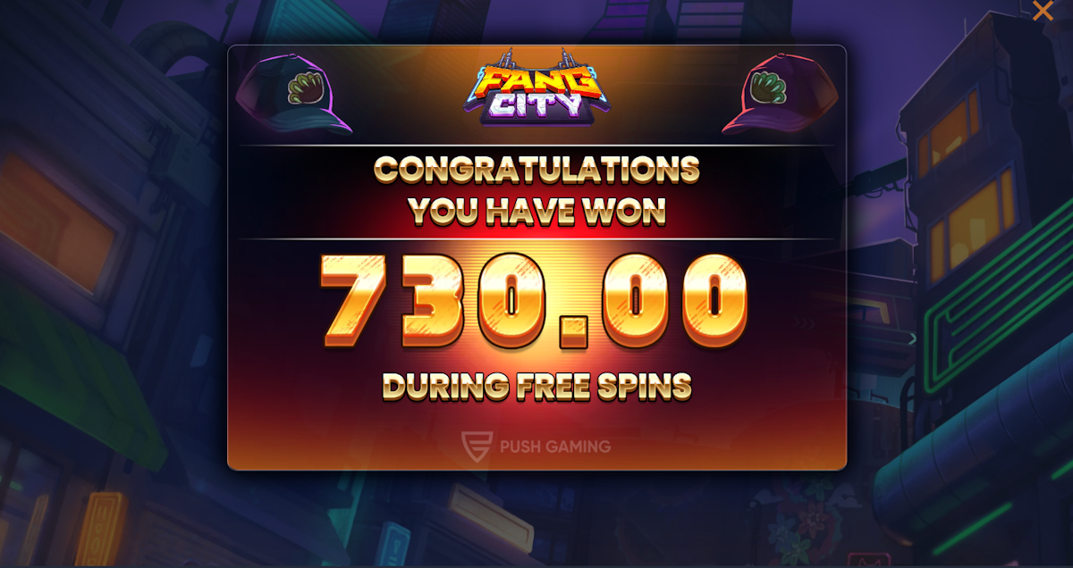A win in Fang City by Push Gaming