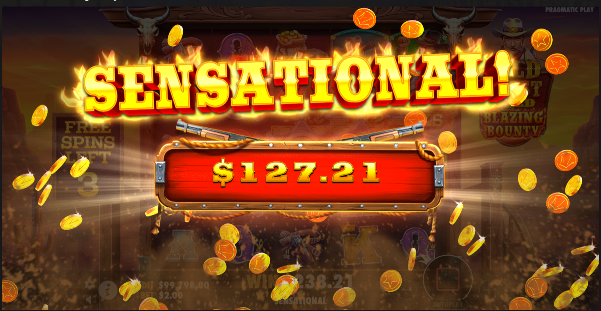 A win in Wild West Gold Blazing Bounty by Pragmatic Play