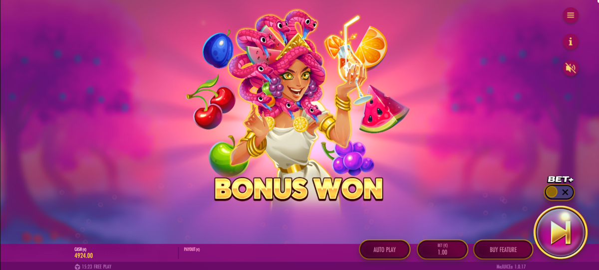 Bonus won in MeJUICEa by Thunderkick