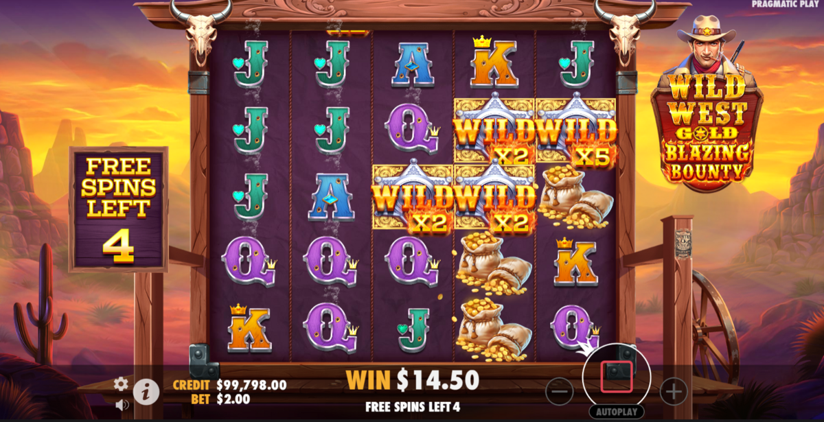 Free spins in Wild West Gold Blazing Bounty by Pragmatic Play