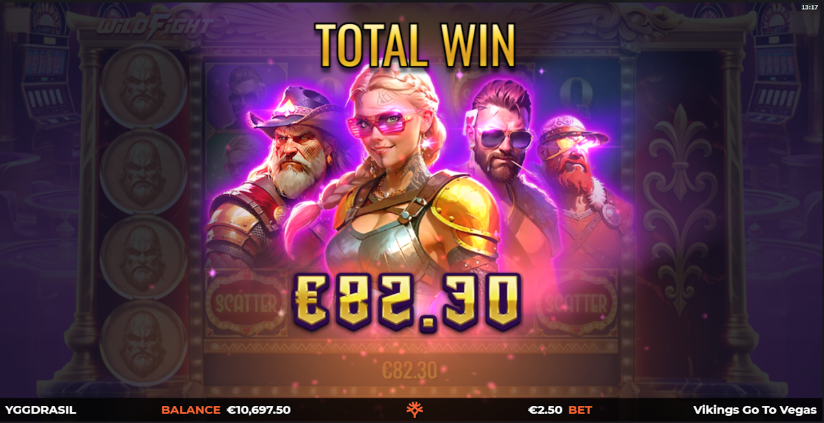 Total win in Vikings Go To Vegas Wild Fight by Yggdrasil Gaming