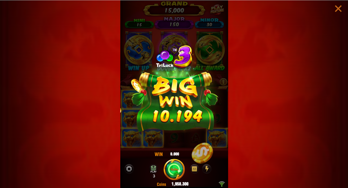 A big win in 3 Coin Treasures 2 by TaDa Gaming