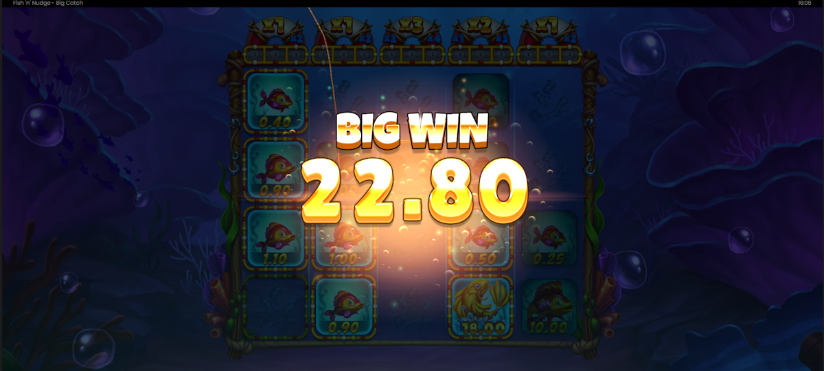 A big win in Fish ‘n’ Nudge Big Catch by Push Gaming