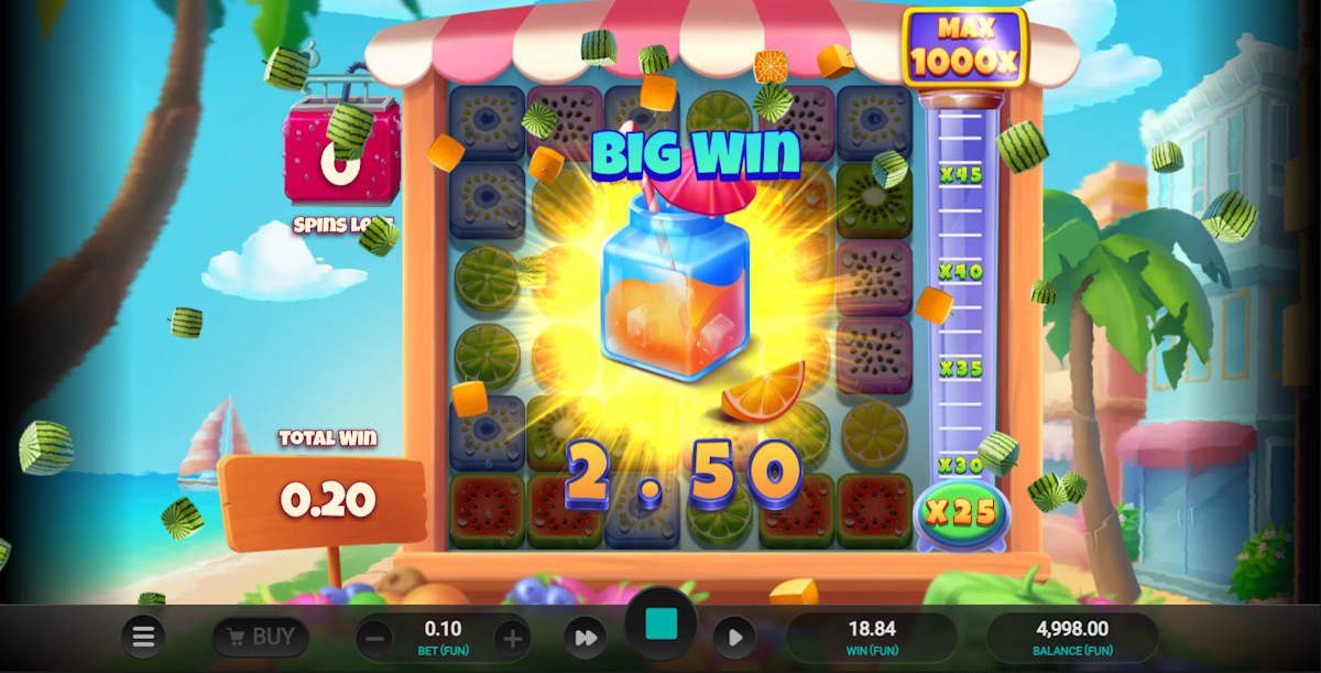 A big win in Jumbo Juicy by Relax Gaming