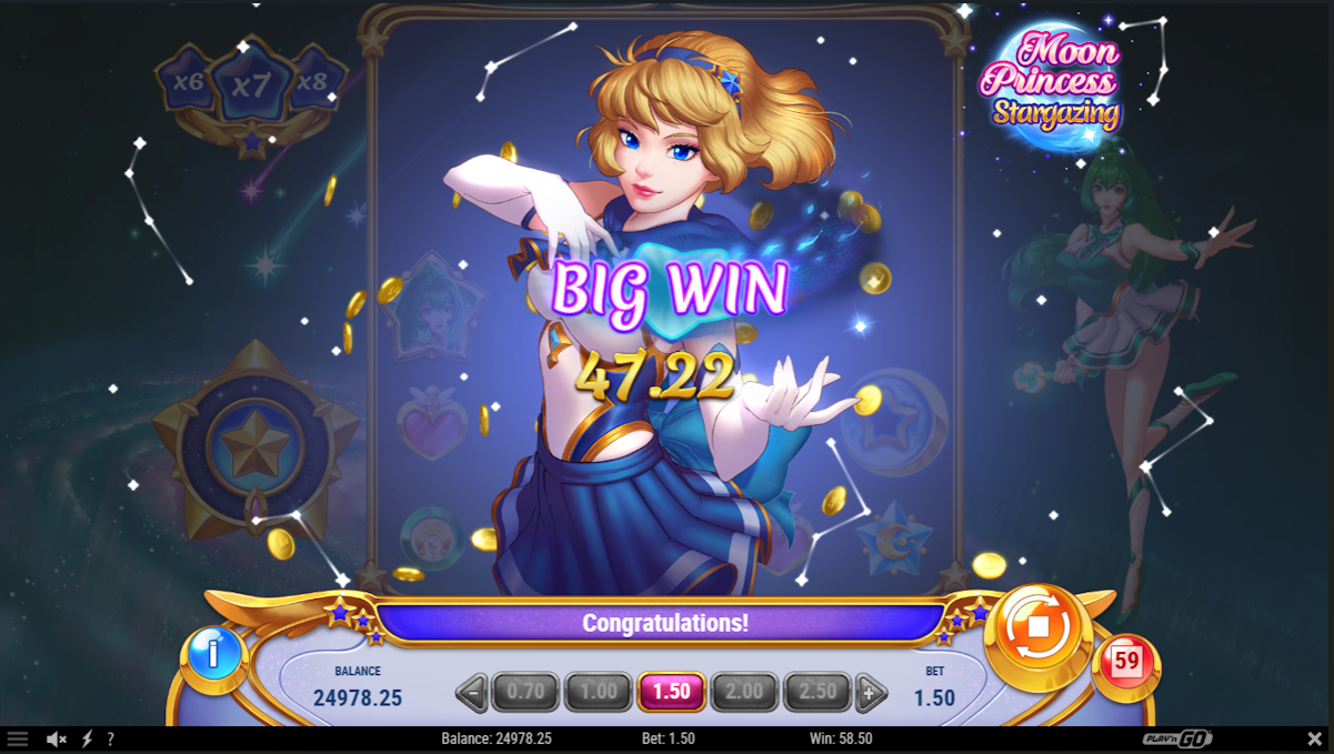 A big win in Moon Princess Stargazing by Play'n GO