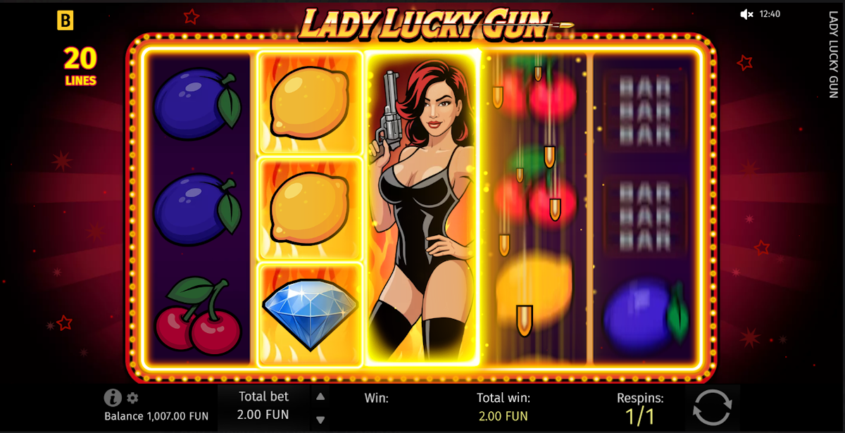A respin with classic symbols in Lady Lucky Gun by BGaming