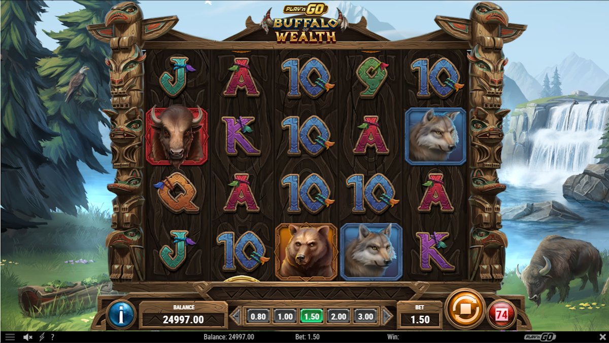 Base game in Buffalo of Wealth by Play’n GO