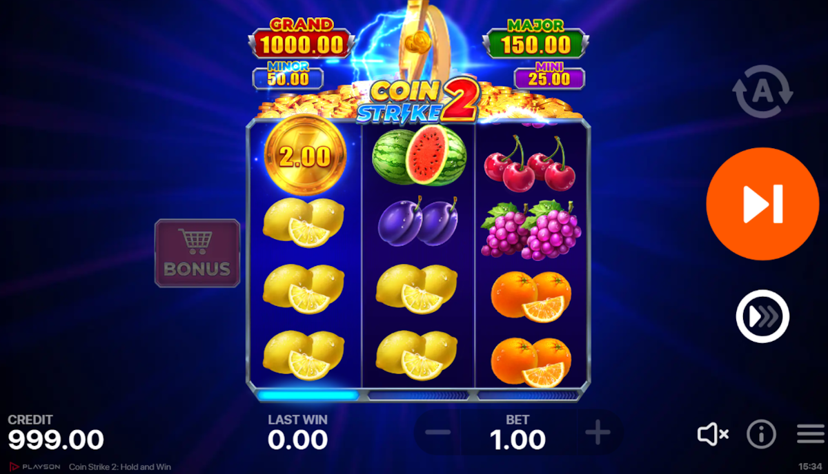 Base game of Coin Strike 2 Hold and Win by Playson