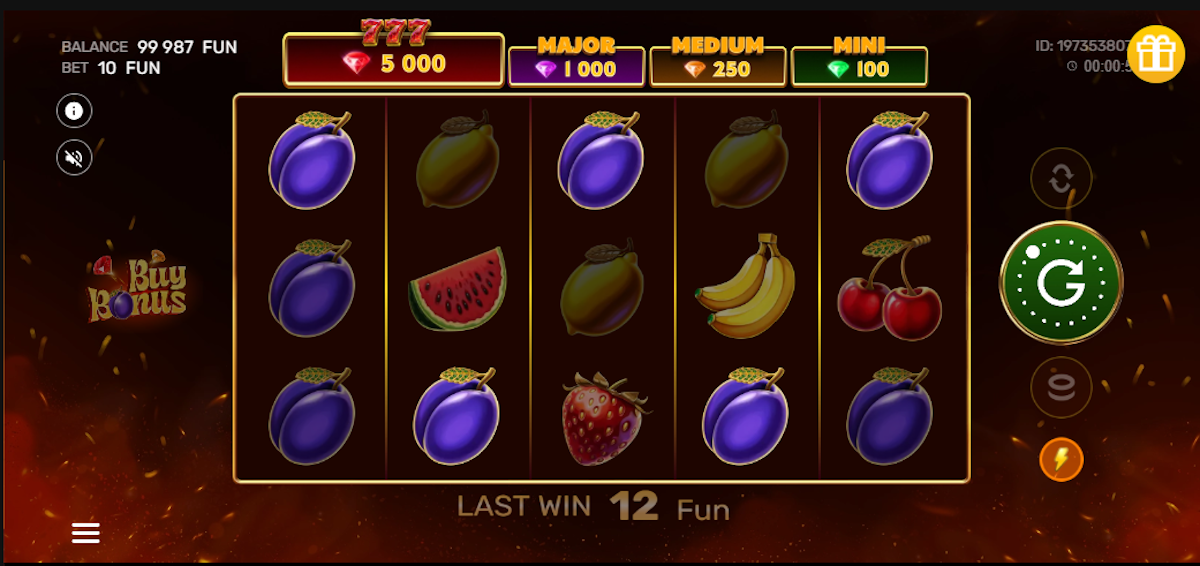 Base game of Fruity Wilds by Galaxsys