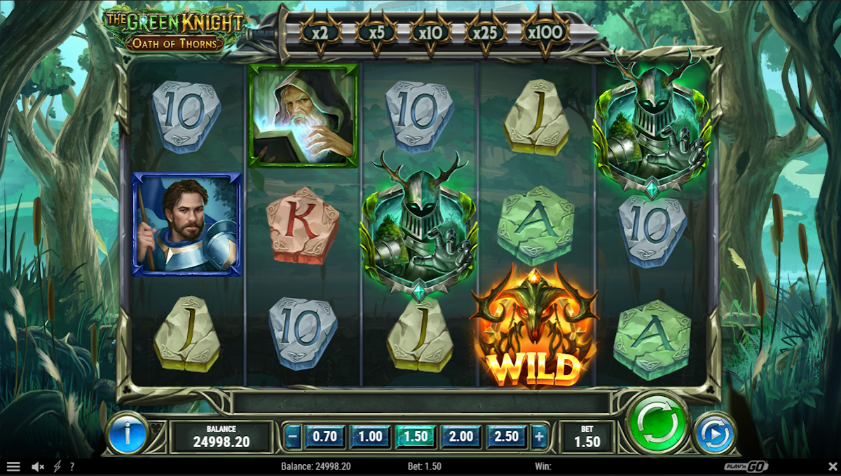 Base game of The Green Knight Oath of Thorns by Play'n GO