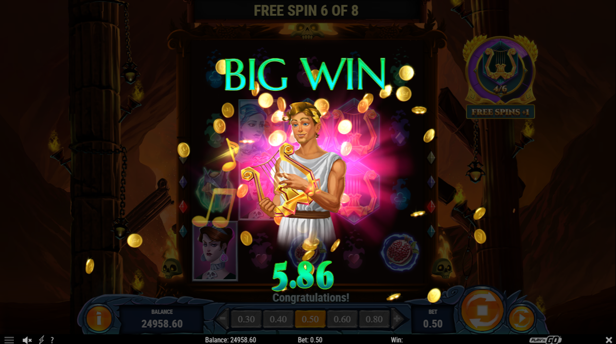 Big win in Rise of Orpheus by Play’n GO