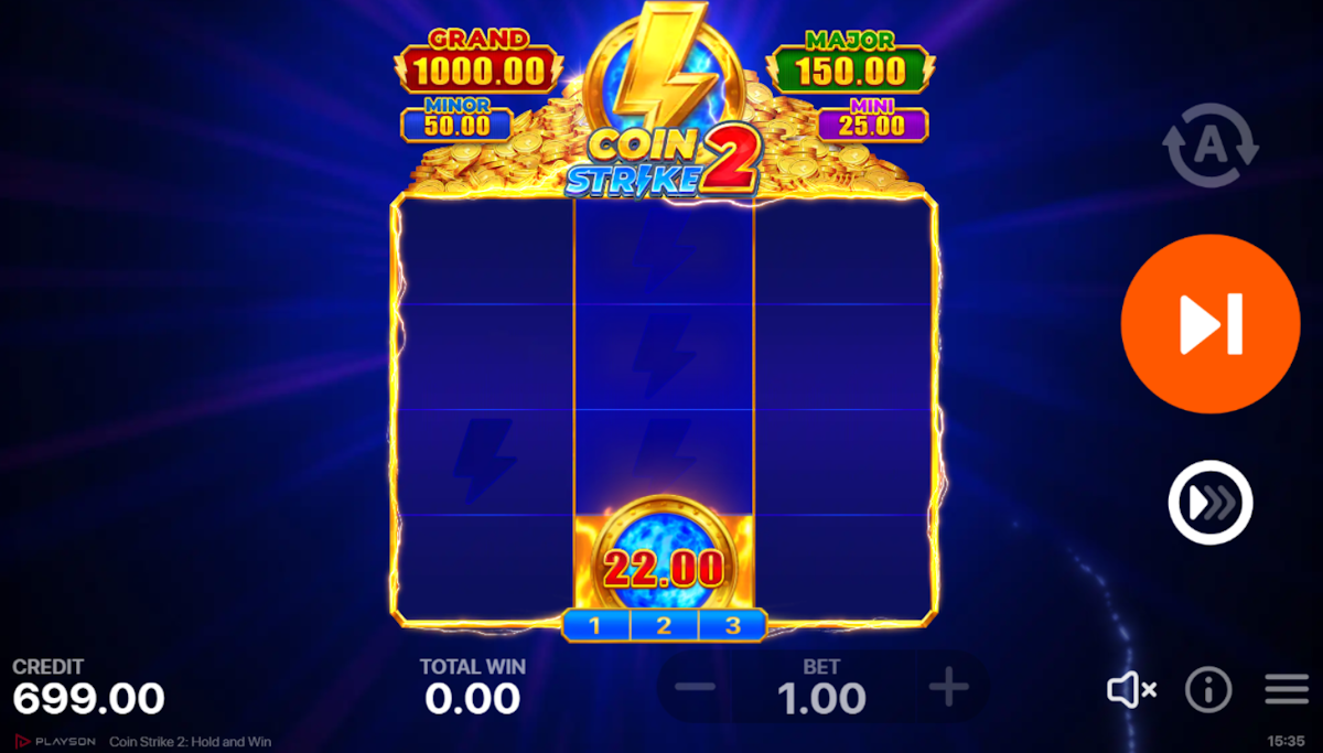 Bonus game in Coin Strike 2 Hold and Win by Playson