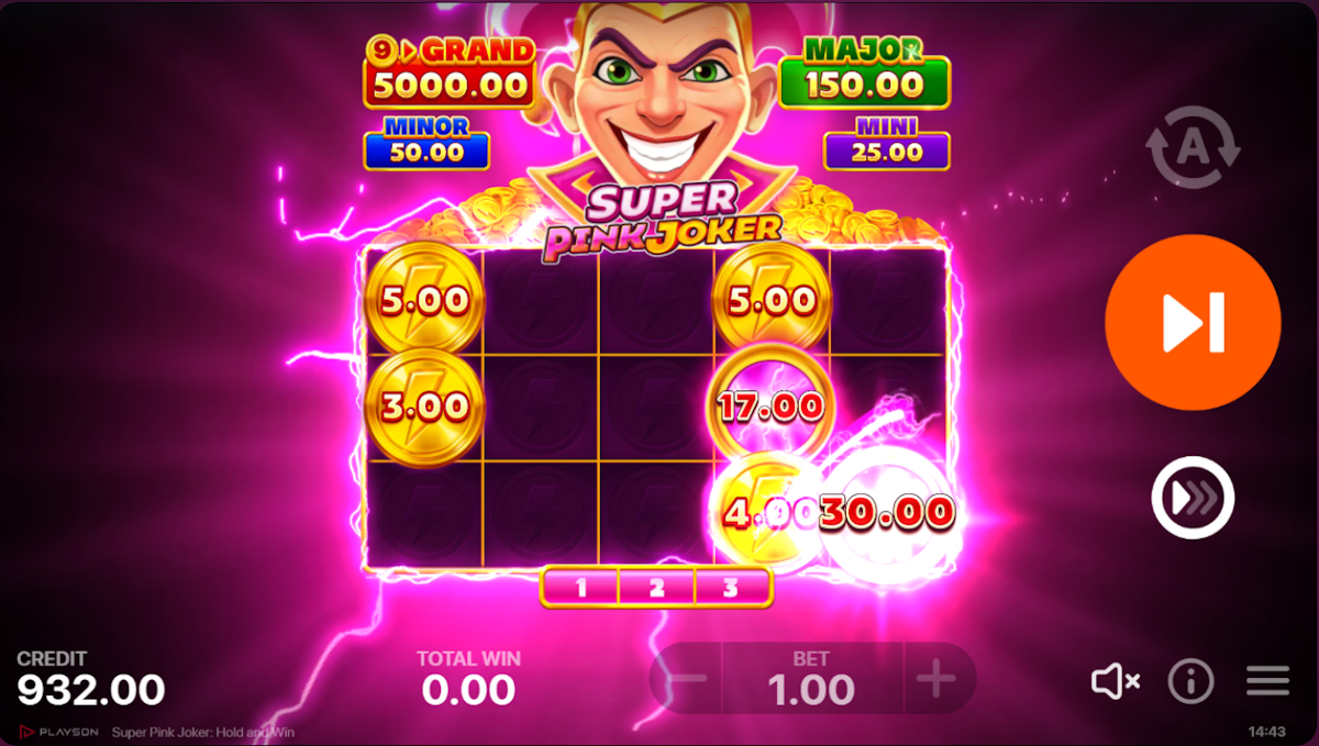 Bonus game in Super Pink Joker Hold and Win by Playson