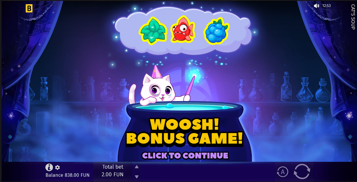 Bonus game won in Cat’s Soup by BGaming