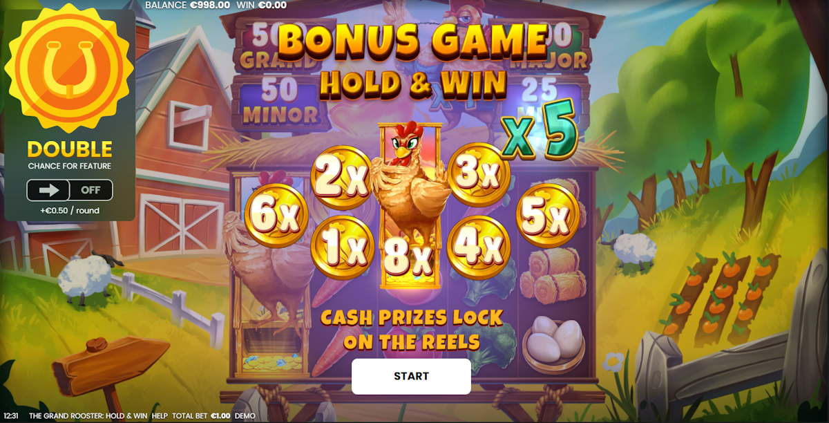 Bonus game won in The Grand Rooster Hold and Win by Octoplay