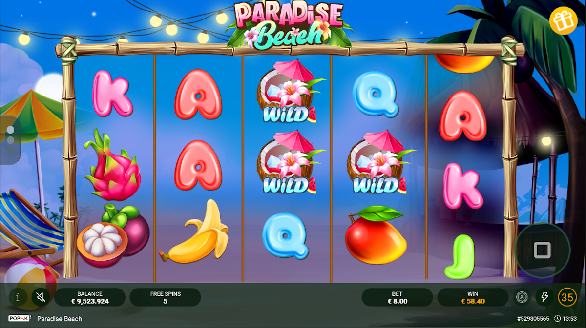 Free spins in Paradise Beach by PopOK Gaming