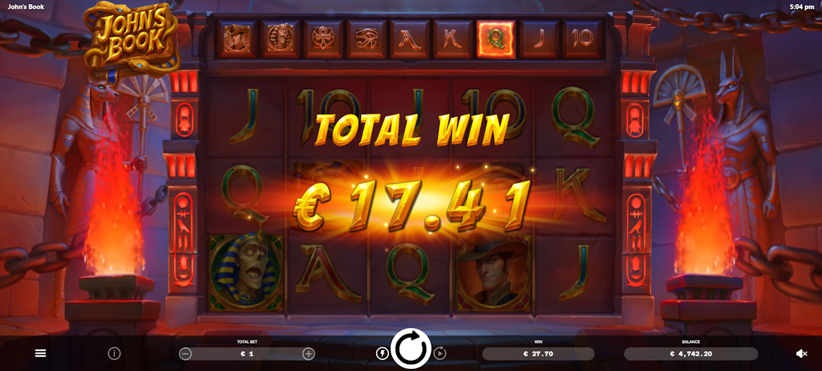 Total win in John's Book by ELA Games