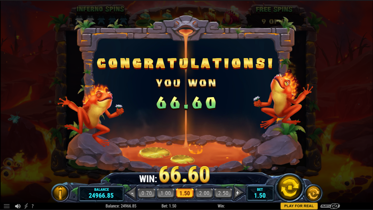 A win in Fire Toad 2 by Play'n GO