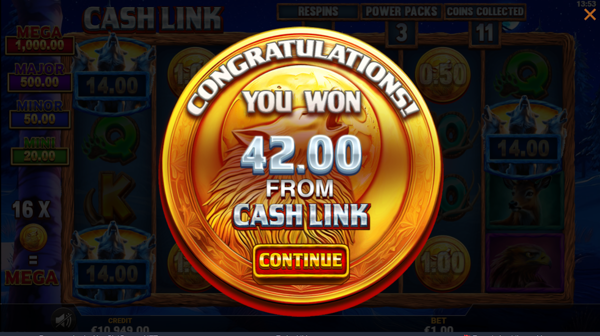 A win in Power Pack by Reflex Gaming