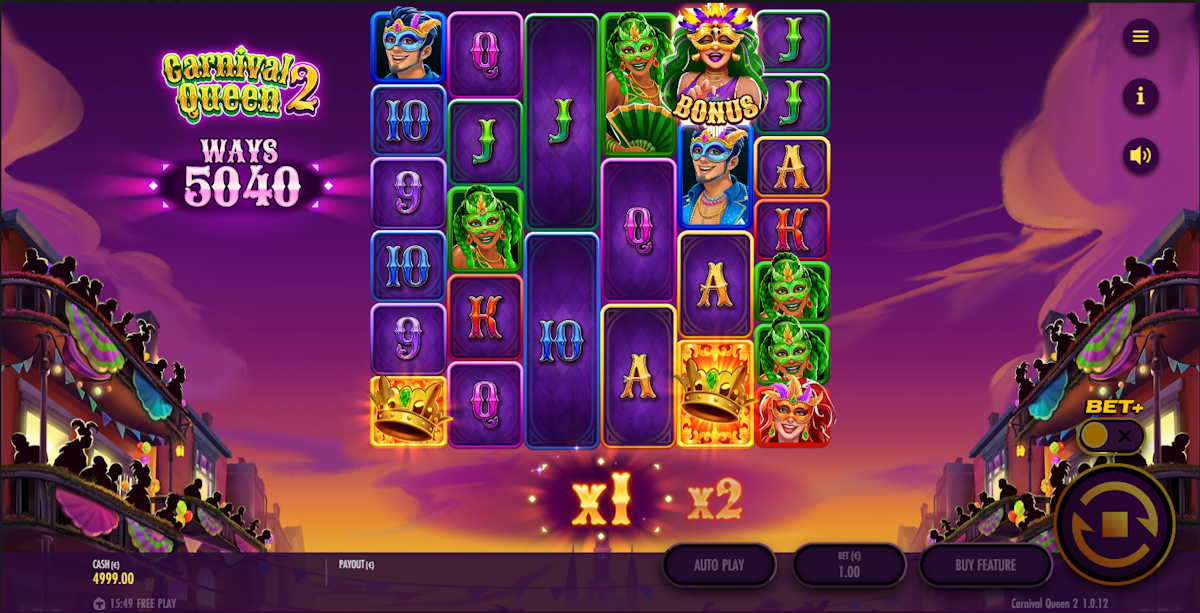 Base game in Carnival Queen 2 by Thunderkick