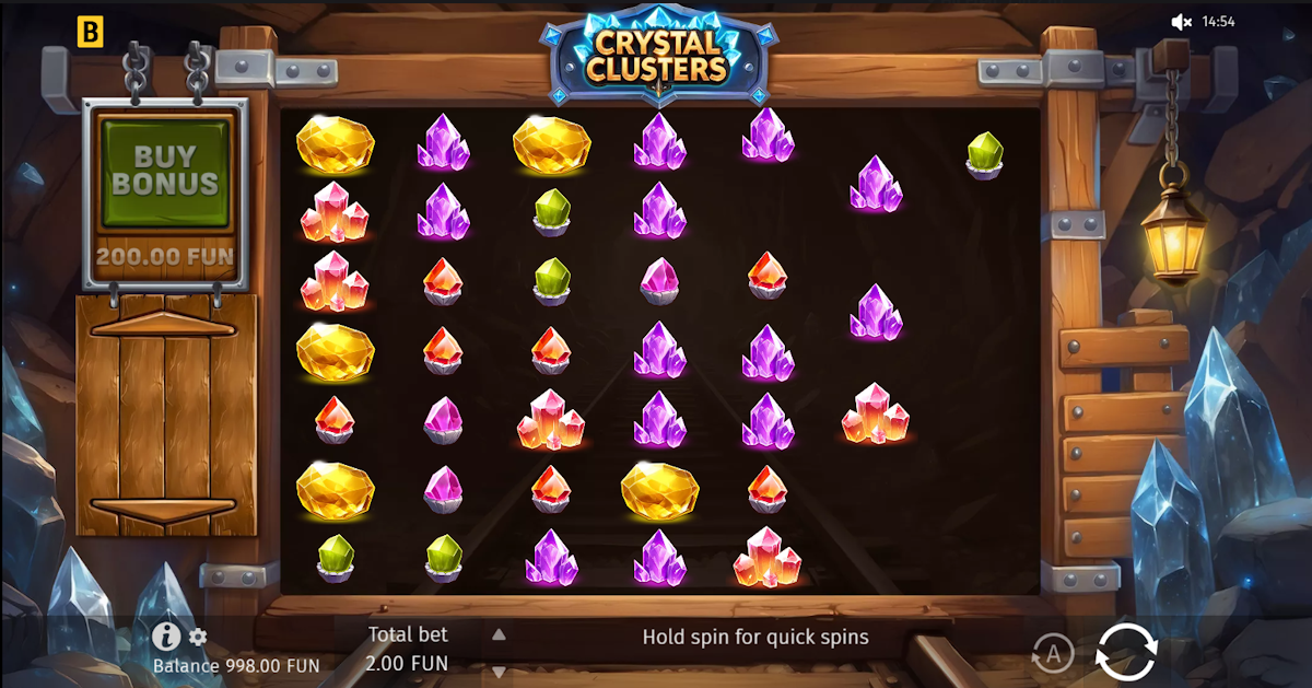 Base game in Crystal Clusters from BGaming