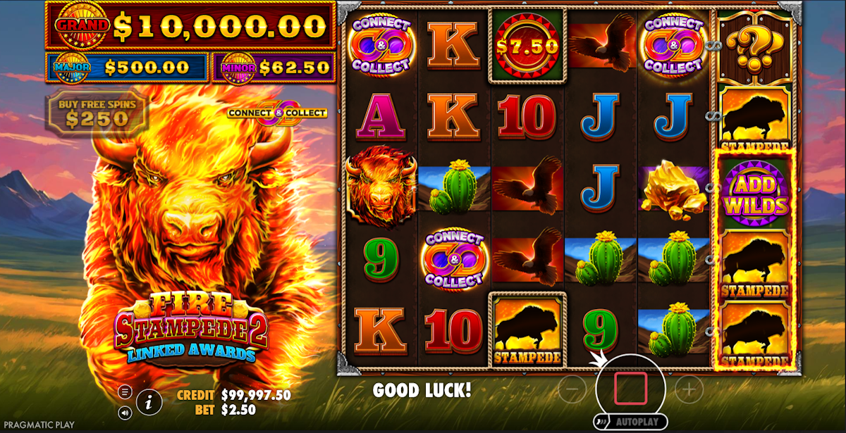 Base game in Fire Stampede 2 by Pragmatic Play