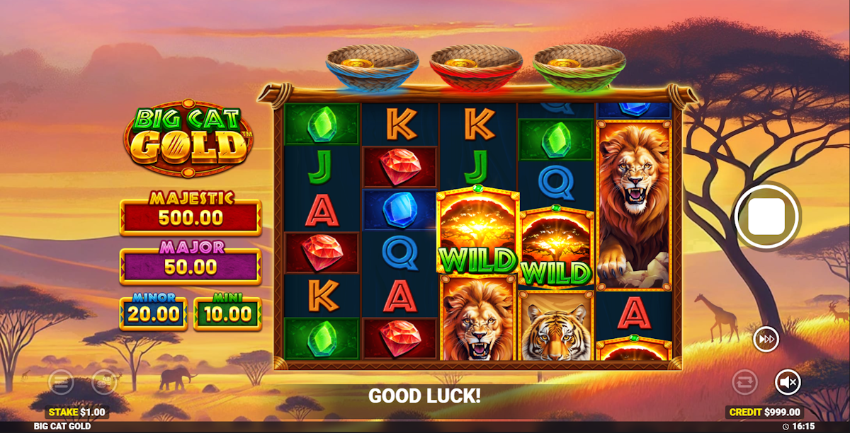 Base game of Big Cat Gold by Blueprint Gaming