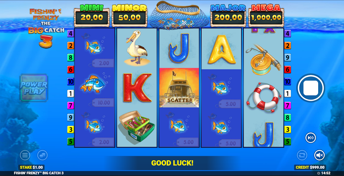 Base game of Fishin’ Frenzy The Big Catch 3 by Blueprint Gaming