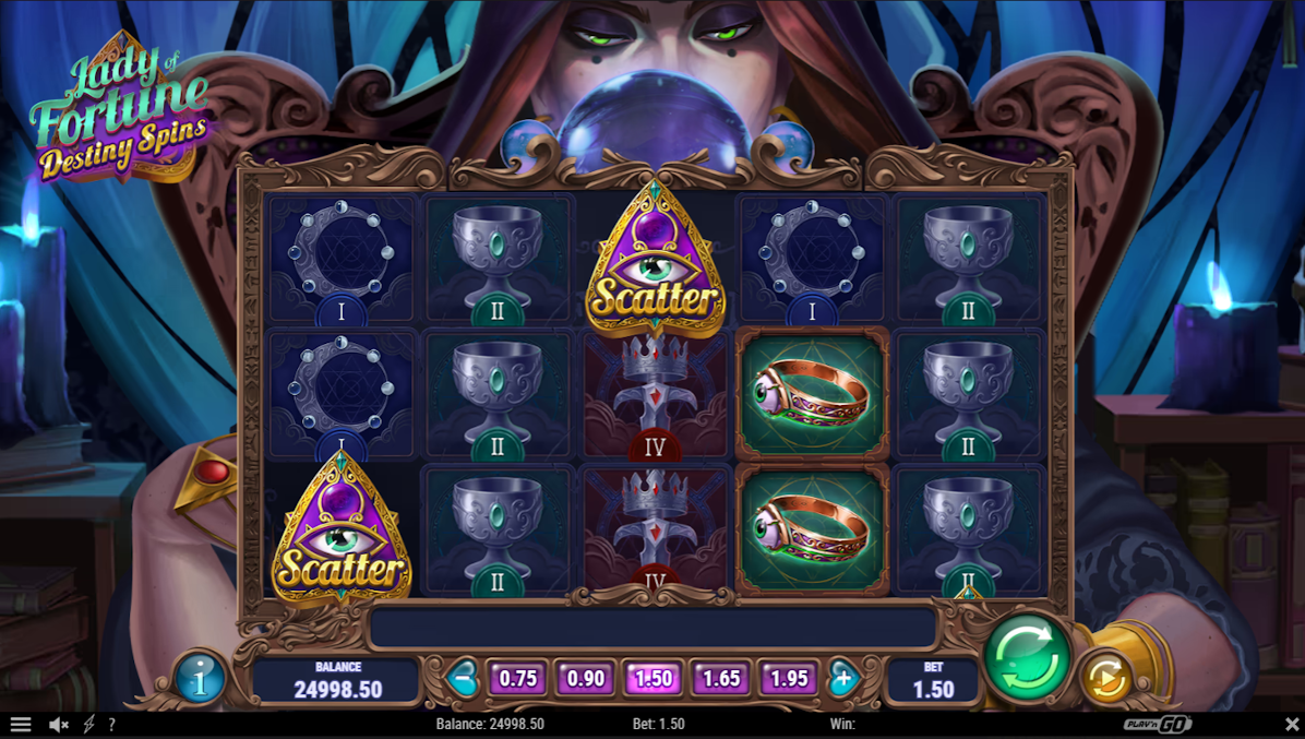 Base game of Lady of Fortune Destiny Spins by Play'n GO