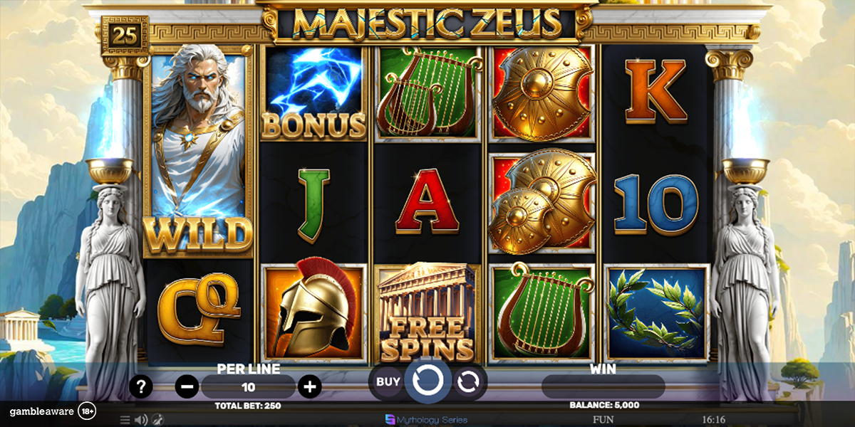 Base game of Majestic Zeus by Spinomenal