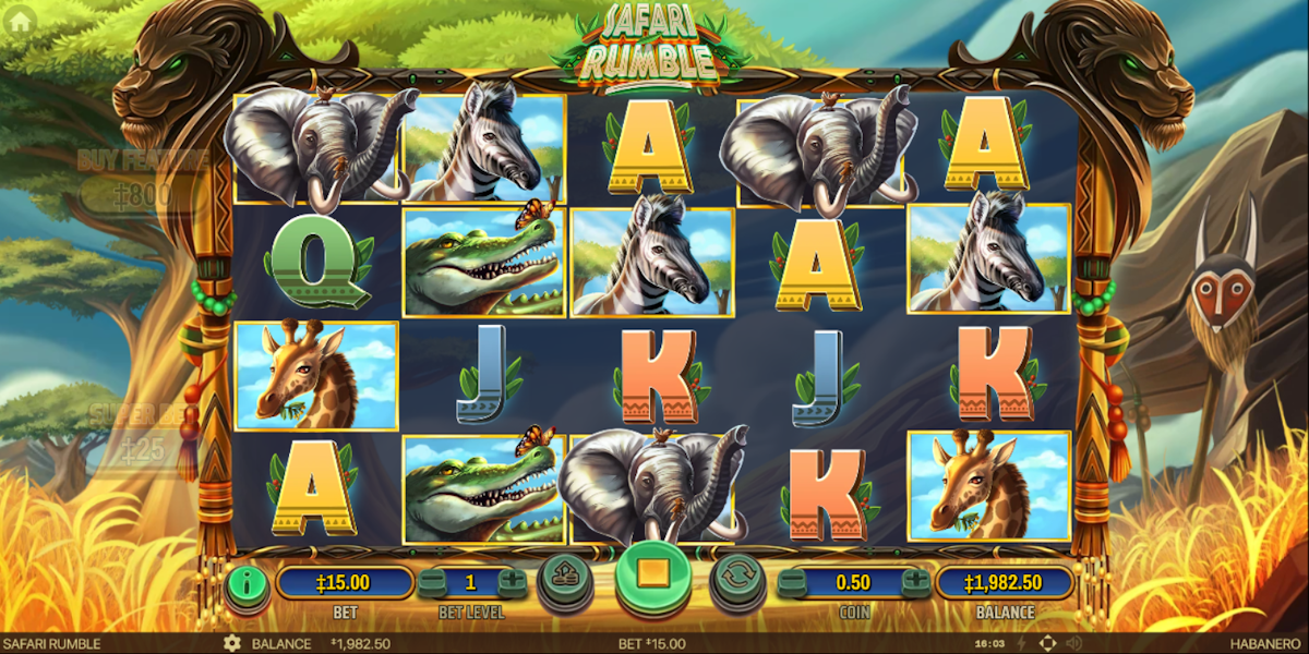 Base game of Safari Rumble by Habanero