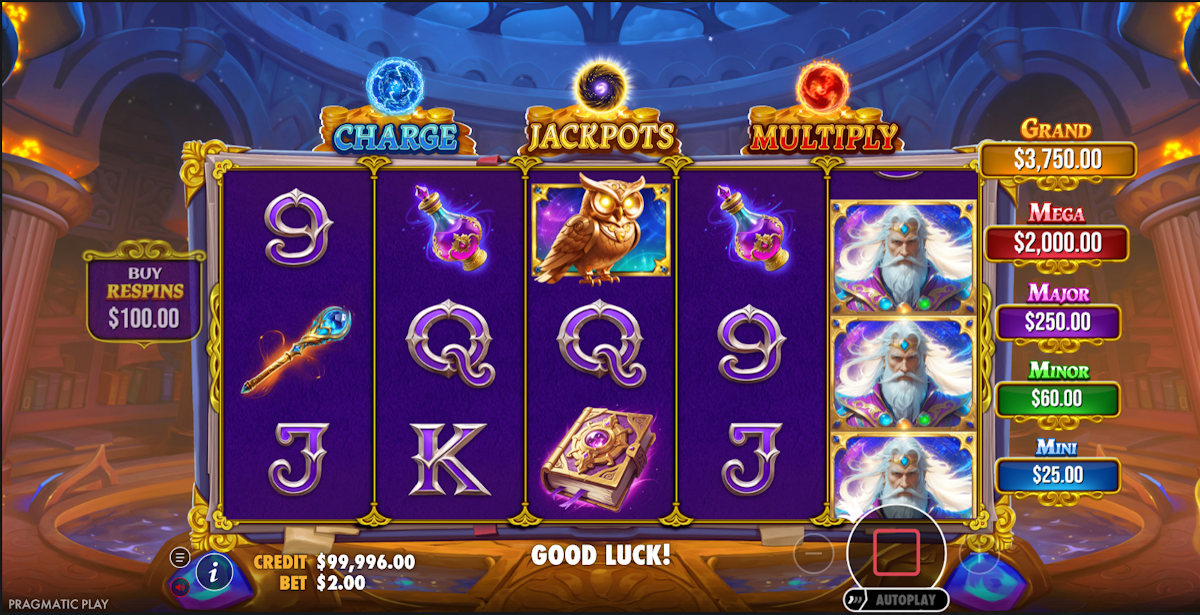 Base game of Spellmaster by Pragmatic Play