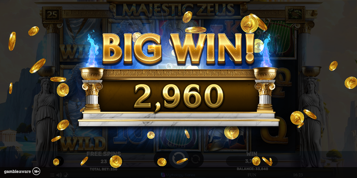 Big win in Majestic Zeus by Spinomenal