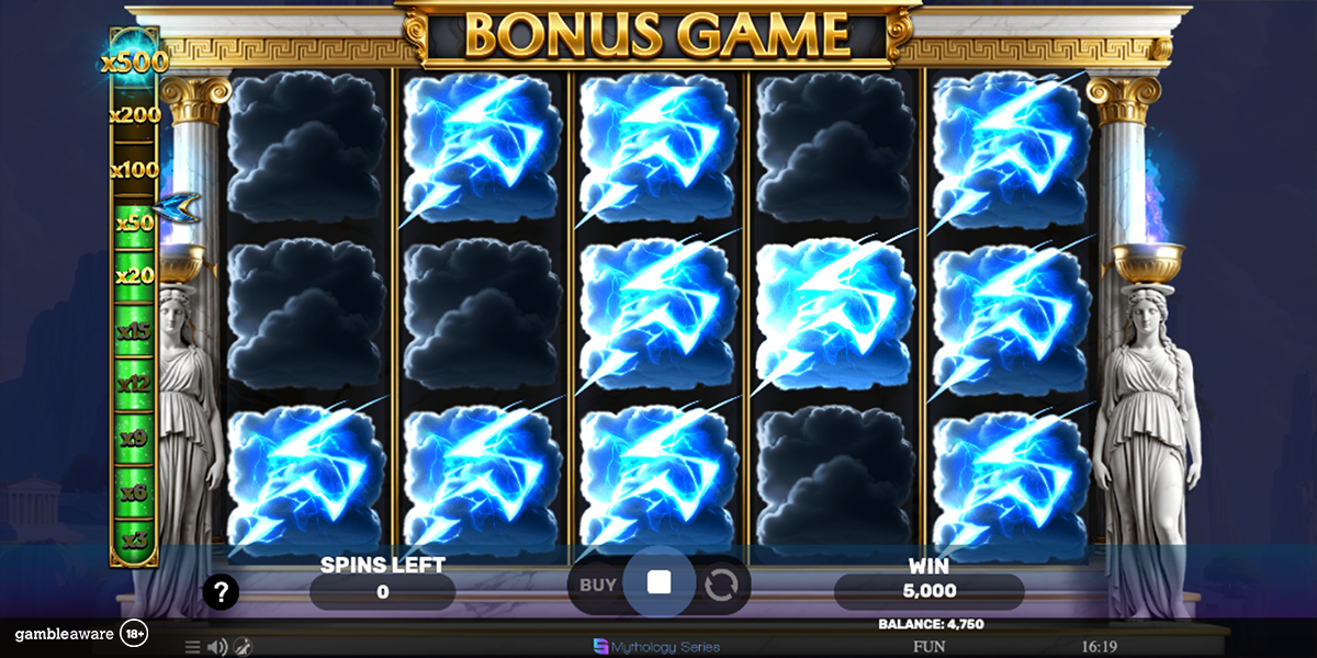 Bonus game in Majestic Zeus by Spinomenal