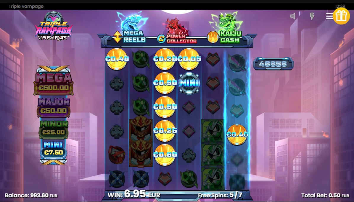 Free spins round in Triple Rampage by Push Gaming