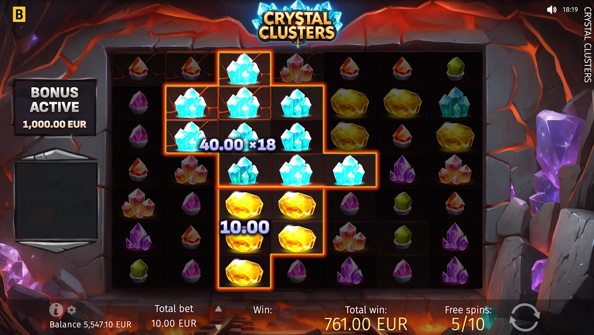 Free spins in Crystal Clusters by BGaming