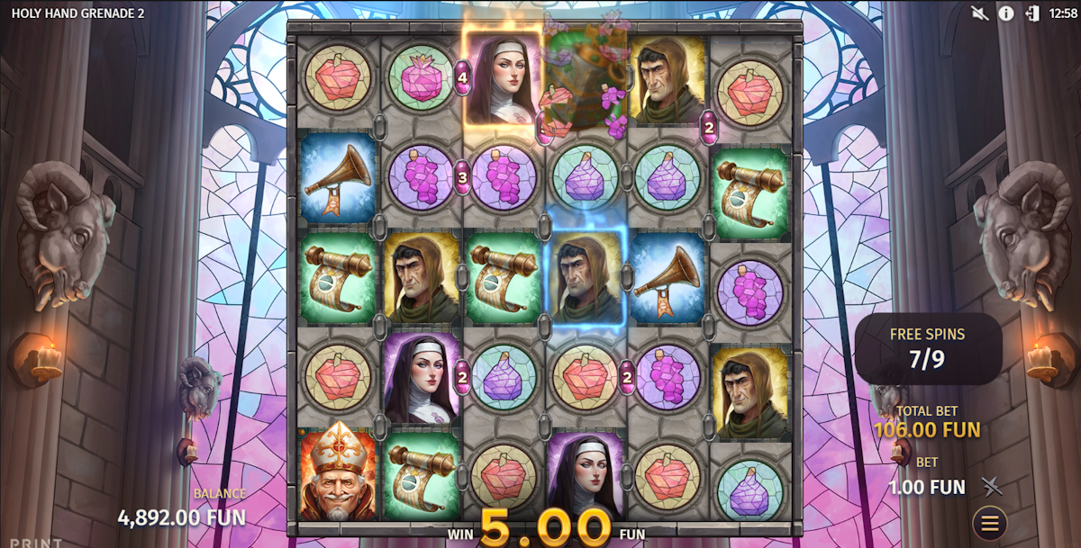 Free spins in Holy Hand Grenade 2 by Print Studios