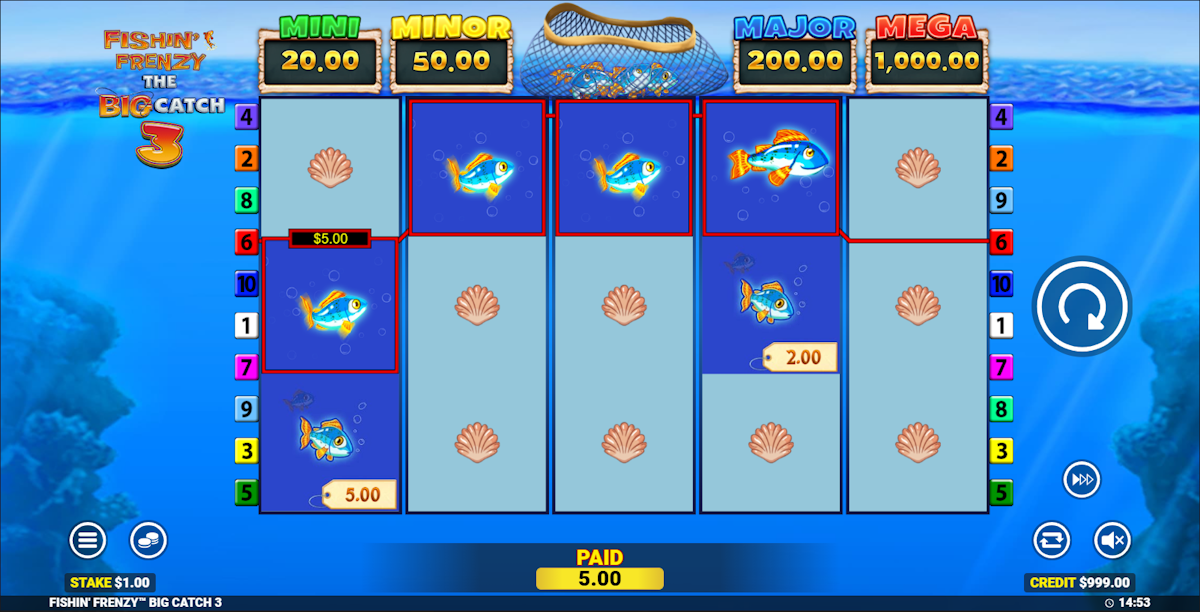 Power play mode in Fishin’ Frenzy The Big Catch 3 by Blueprint Gaming