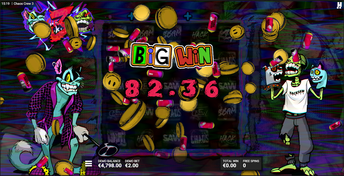 A big win in Chaos Crew 3 by Hacksaw Gaming