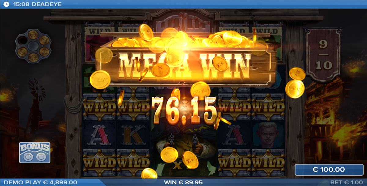 A mega win in Deadeye by ELK Studios