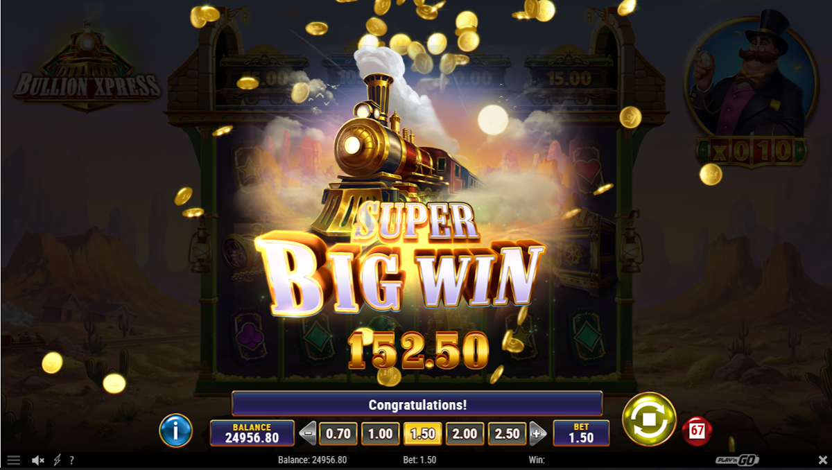 A super big win in Bullion Xpress by Play’n GO